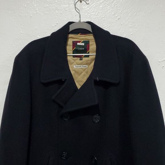 J. Crew Baywater Peacoat Wool Stadium Cloth in Black Size LT or Large Tall - Picture 6 of 16